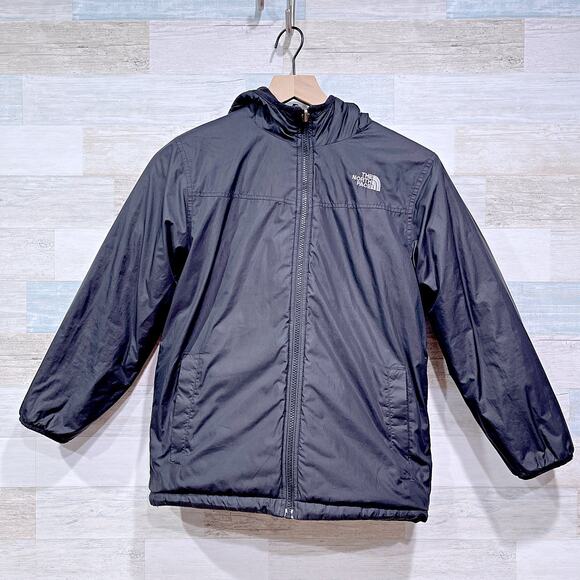 The North Face Insulated Fleece Lined Winter Jacket Black Boys Medium 10 12